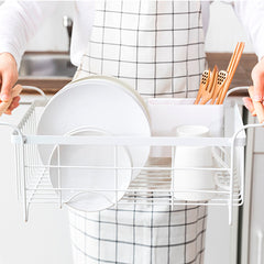Large Stainless Steel Dish Rack (White)