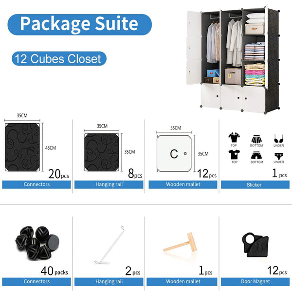 12-cube White Portable Closet – Brian&Dany