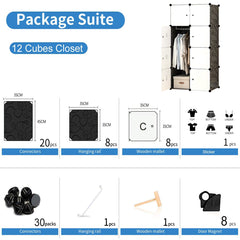 8-cube White Portable Closet