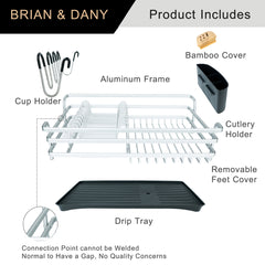 Aluminum Kitchen Dish Drying Rack (Silver)