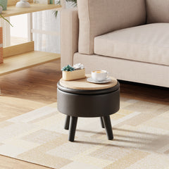 Faux Leather Footstool with Storage