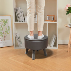 Faux Leather Footstool with Storage