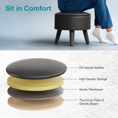 Faux Leather Footstool with Storage
