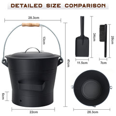 2.6Gallon Ash Bucket with Lid