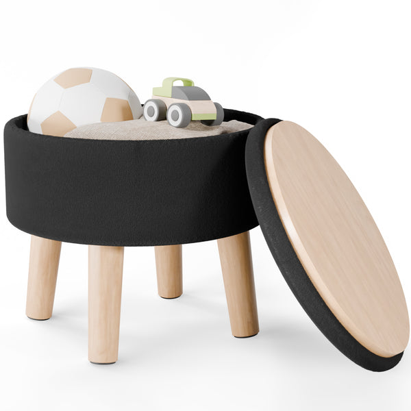 Velvet Footstool with Storage