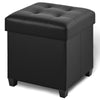 17.7" Faux Leather Ottoman