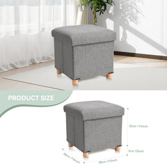 Sherpa Folding Ottoman Storage with Wood Legs