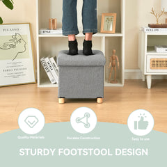 Sherpa Folding Ottoman Storage with Wood Legs