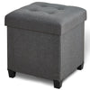 17.7" Linen Ottoman