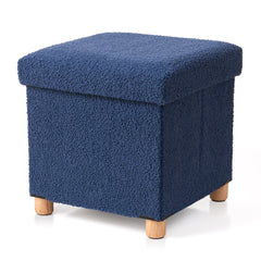 Sherpa Folding Ottoman Storage with Wood Legs