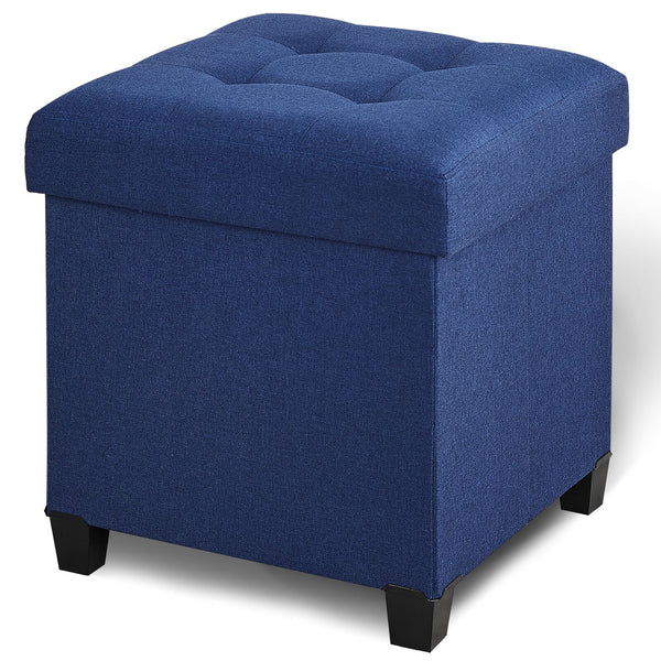 17.7" Linen Ottoman
