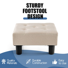 Small Foot Stool Ottoman(Linen)