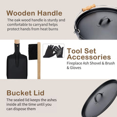 3.5Gallon Ash Bucket with Lid
