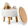 Faux Fur Footstool with Storage