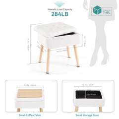 Vanity Stool with Storage(Sherpa)