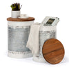 2 Pack Farmhouse Accent Side Table(White/Gray/Black)