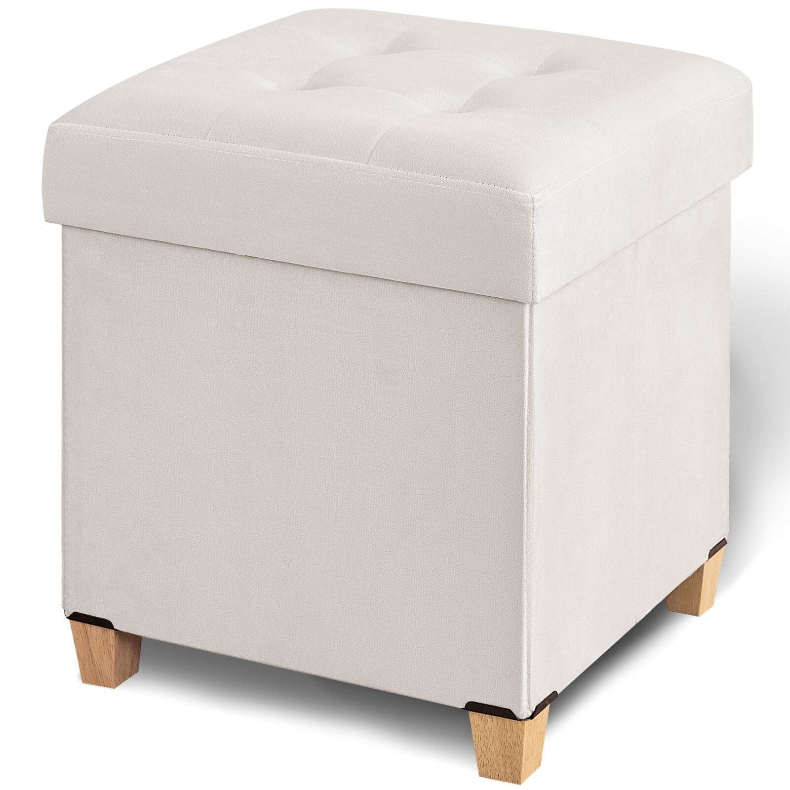 17.7" Velvet Ottoman