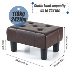 Small Foot Stool Ottoman(Faux Leather)