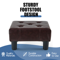 Small Foot Stool Ottoman(Faux Leather)