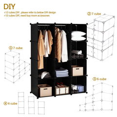 12-cube White Portable Closet