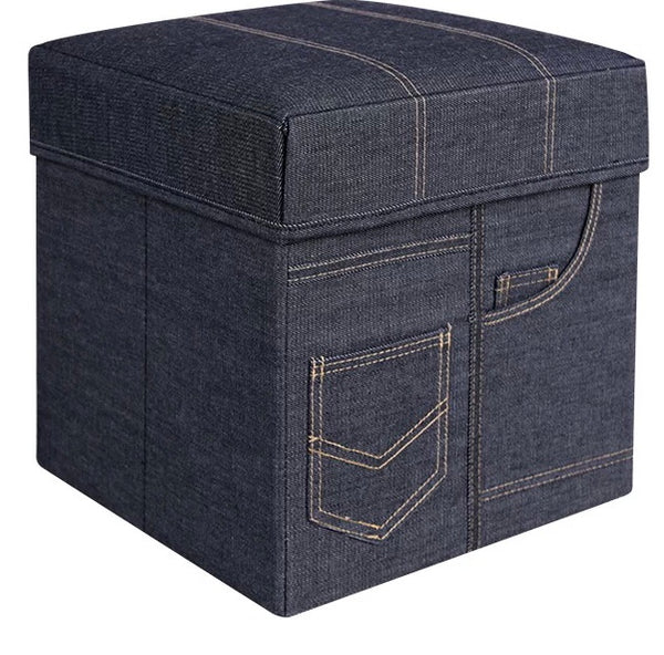 Denim Storage ottoman cube