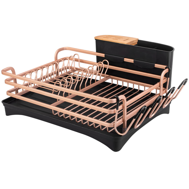 Aoibox Rose Gold Double Layer Drain Tray, Bowl Cup Dish Rack, Tea