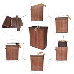Divided Bamboo Laundry Basket (Brown/Nature/Gray/Black)