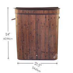 Divided Bamboo Laundry Basket (Brown/Nature/Gray/Black)