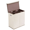 Double Laundry Hamper with lid (Gray/Beige/Black)