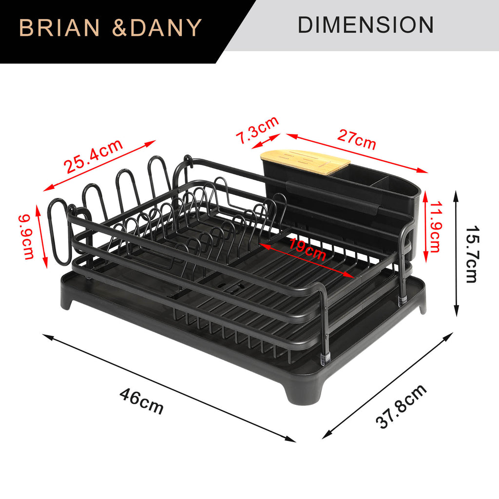 37.4 Stainless Steel Black Dish Drying Rack Over Kitchen Sink