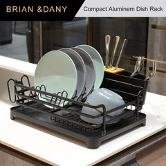 Aluminum Kitchen Dish Drying Rack (Black)