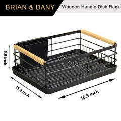Stainless Steel Dish Drying Rack (Black)