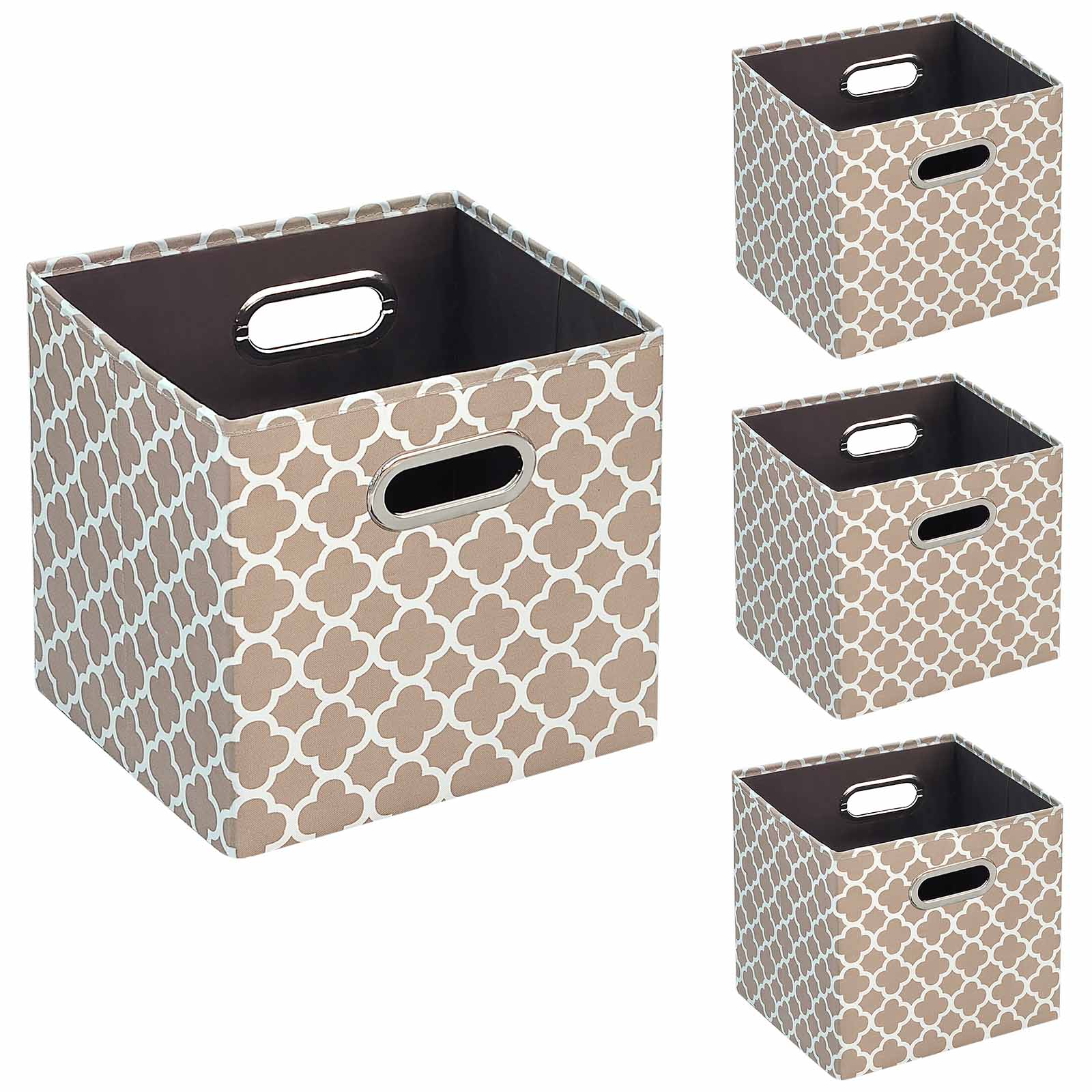 Foldable Storage Cube Bins (Beige)