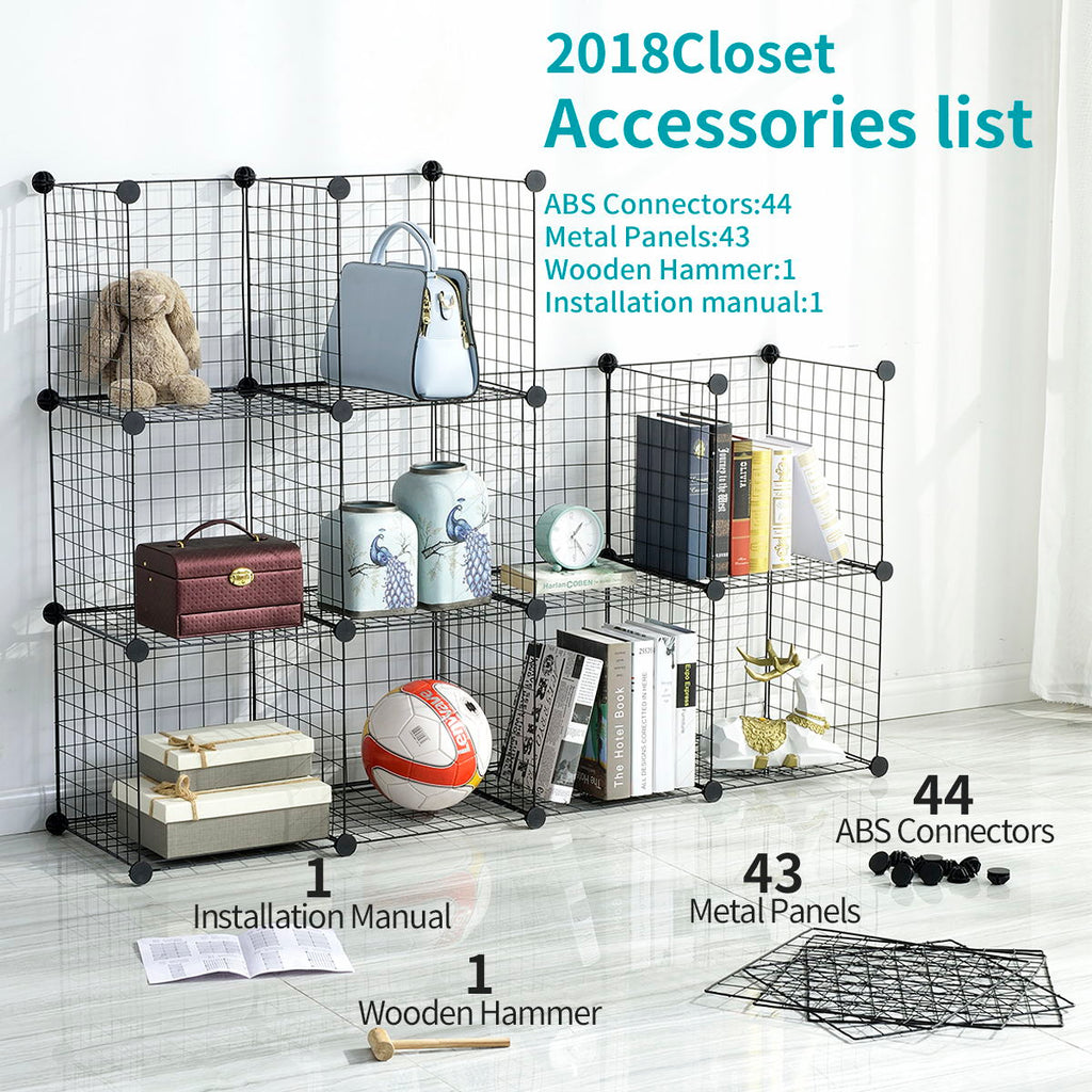 9 Cube DIY Closet Cabinet Modular Book Shelf Organizer Units