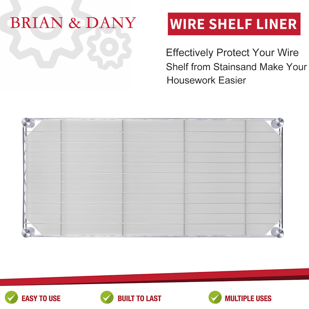 BRIAN & DANY Wire Shelf Liner 14 X 36, Heavy Duty Shelf Liners for Wire  Shelving, Waterproof Protector Mats, Set of 5, Charcoal