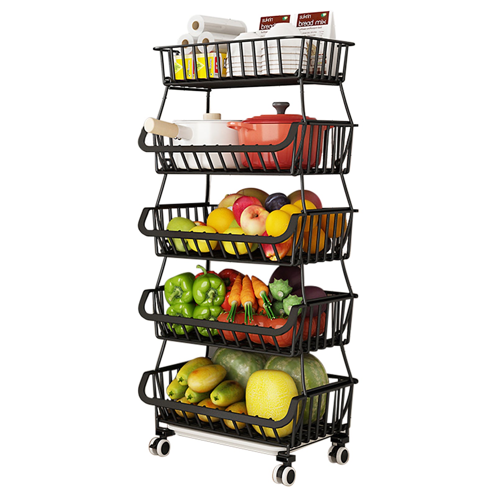5 Tier Fruit Storage Baskets – Brian&Dany
